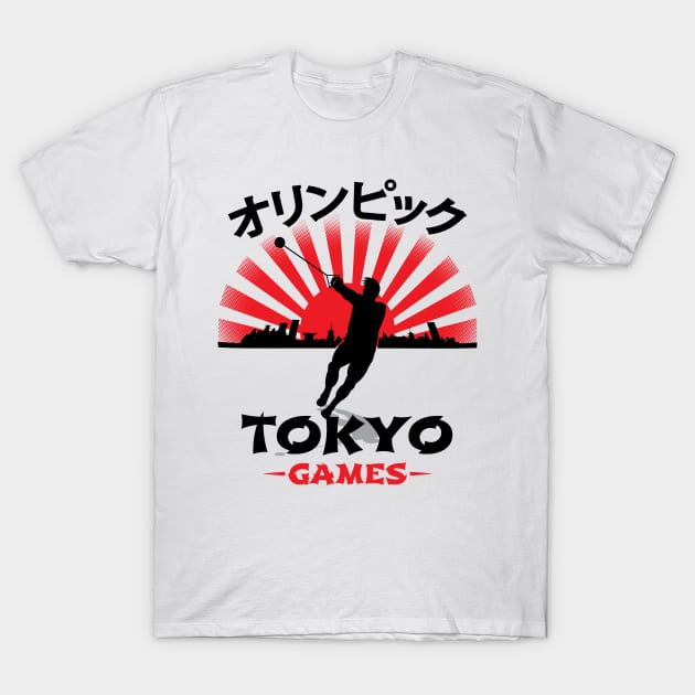 Hammerthrow Tokyo Olympics Track N Field Athlete T-Shirt by atomguy